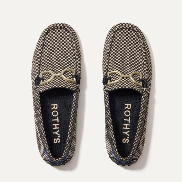 Rothy's Double Bit Driver in Classic Micro Check moc loafer - Picture 1 of 8